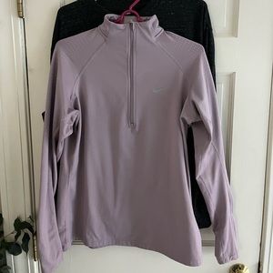 Nike Bundle Size Large, dusty lavender half zip and grey long sleeve tee.